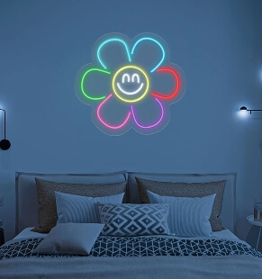 Smile Flower Neon Sign
